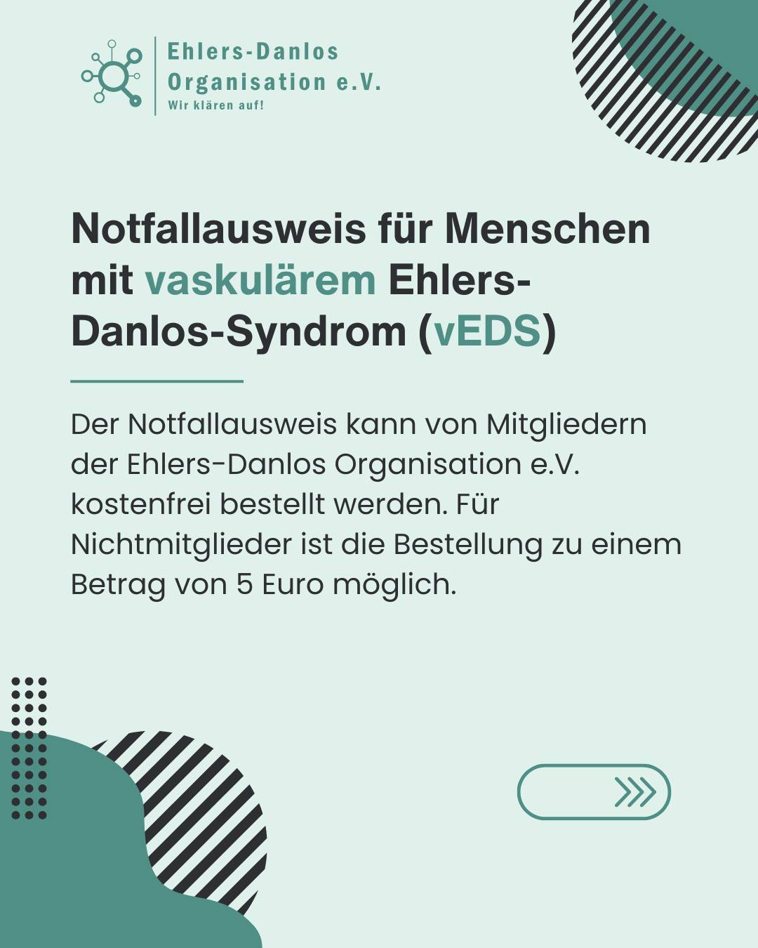 Notfallausweis fr Menschen mit vaskulrem Ehlers-Danlos-Syndrom vEDS 1